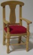 OAK-CHAIR WITH RED CUSHION