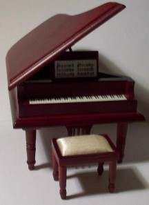 PIANO & STOOL-MAHOGANY