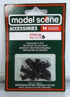 MODEL SCENE 5179  BLACK COWS x 6