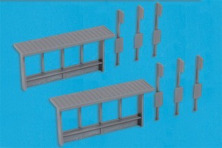 MODEL SCENE 5192 N BUS STOPS KIT