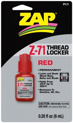 ZAP PT71 Red Thread Locker .20 oz