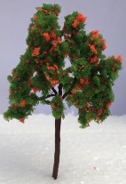 TREE 8CM ORANGE FLOWERS