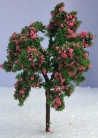 TREE 9CM PINK FLOWERS