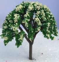 TREE 8CM CREAM FLOWERS