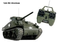 1/24 SCALE M4A3 SHERMAN R/C TANK WITH INFRA RED TARGET