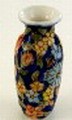 VASE-DARK BLUE/WITH FLORAL