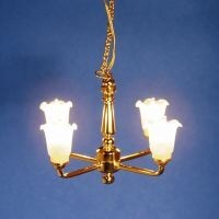 Chandelier 4 bulb Tulip upright shades