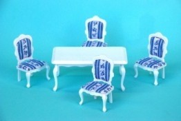 DINING TABLE RECTANGLE AND CHAIRS-WHITE