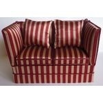 SOFA-RED & CREAM STRIPES