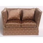 SOFA-CHOCOLATE WITH WHITE SPOTS SATIN FABRIC