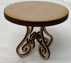 LASER CUT  ROUND TABLE W/CURLY LEGS KIT