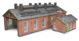 METCALFE PO313 BRICK DOUBLE TRACK ENGINE SHED