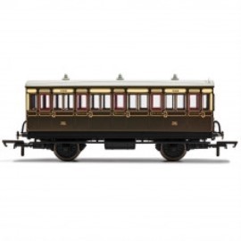 HORNBY R40112A GWR 4 WHEEL 3RD CLASS COACH W/LIGHTS