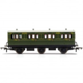 HORNBY R40131 SR 6 WHEEL 1ST CLASS COACH W/LIGHTS