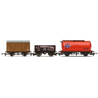 HORNBY R60048 TANKER VAN & 5 PLANK WAGON SET OF 3