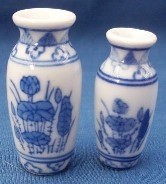 VASE-BLUE FLORAL 38mm TALL