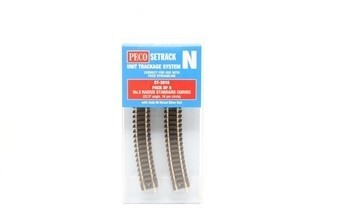 PECO ST-3016 3RD RADIUS STANDARD CURVE 8 PACK N SCALE