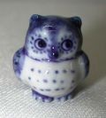 ORNAMENT-OWL WHITE & BLUE