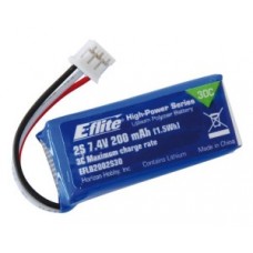 EFLB2002S30 E-Flite 7.4volt 200mAh 2S 30C LiPo Battery