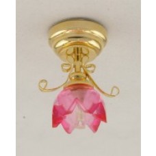 LED CEILING LIGHT-PINK CLEAR PETAL SHADE