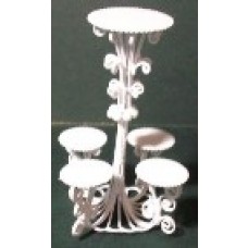 WHITE WIRE PLANT STAND