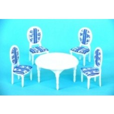 DINING TABLE AND CHAIRS-WHITE