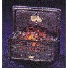 Fire enclosure grate with coals