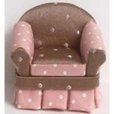 1/24 ARMCHAIR CHOCOLATE/PINK W/WHITE DOTS