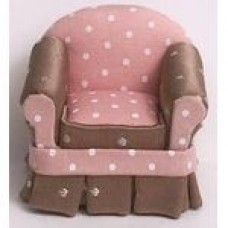 1/24 ARMCHAIR PINK/CHOCOLATE W/WHITE DOTS