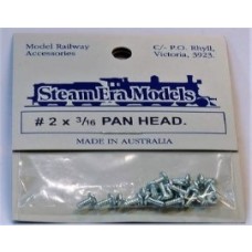 M2 PAN HEAD SCREWS-2 X 3/16 