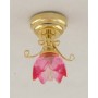 LED CEILING LIGHT-PINK CLEAR PETAL SHADE