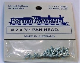 M2 PAN HEAD SCREWS-2 X 3/16 